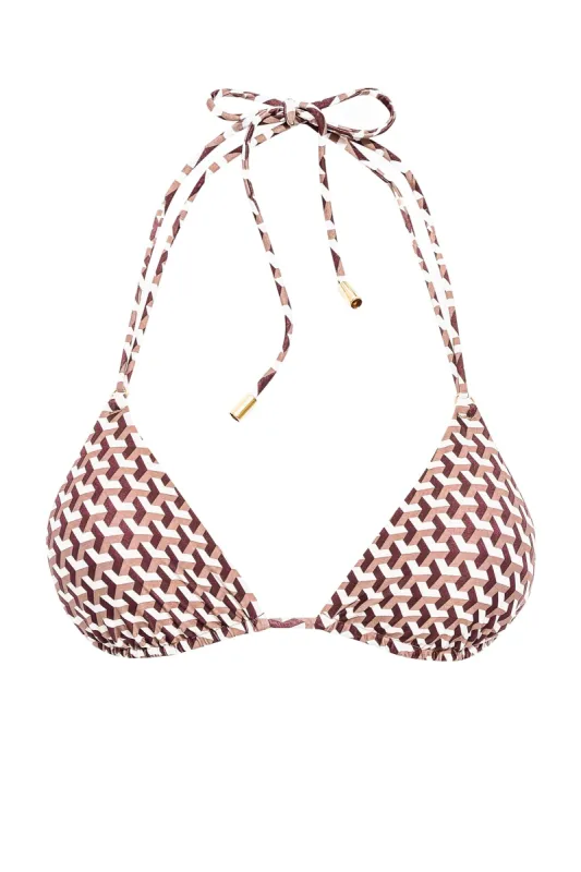 Hanalei Top - Husk Geo sold by Monday Swimwear