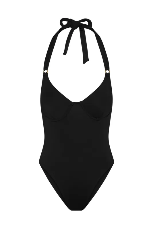 Honolulu One Piece - Black sold by Monday Swimwear