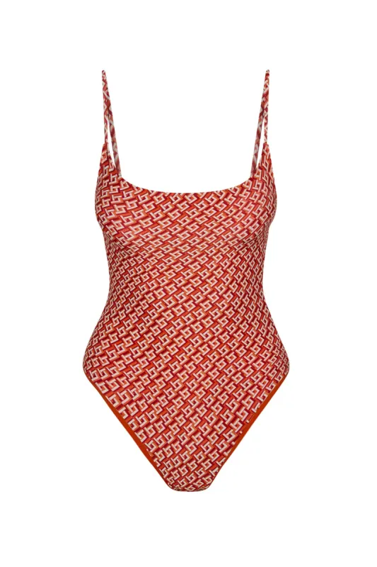 Bahamas One Piece - Lattice Geo sold by Monday Swimwear