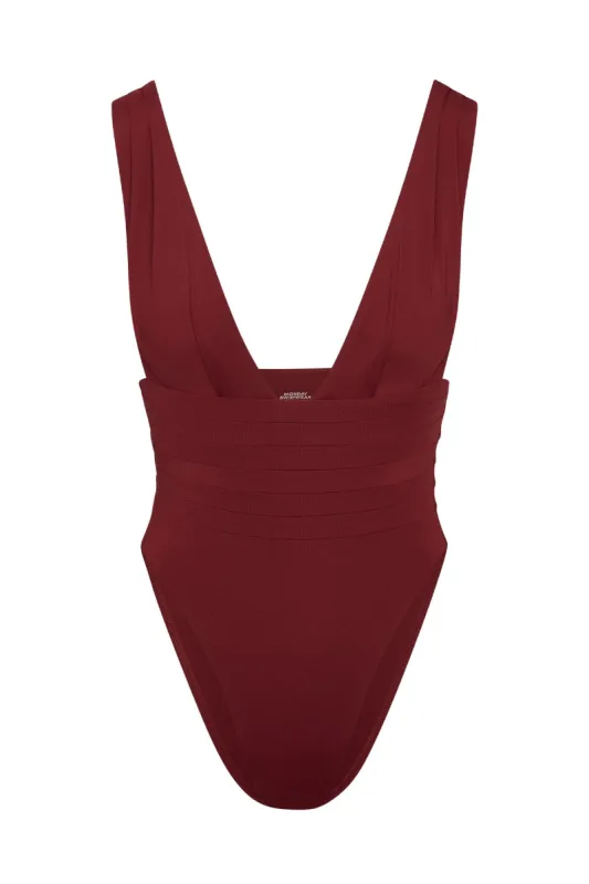 Florence One Piece - Burgundy sold by Monday Swimwear