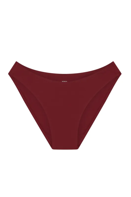 Seychelles Bottom - Burgundy (Modest Coverage) sold by Monday Swimwear
