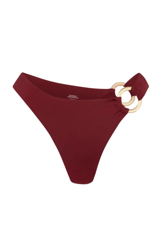 Bronte Bottom - Burgundy sold by Monday Swimwear