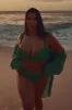 Barcelona Tunic - Palm Green Crinkle Linen sold by Monday Swimwear