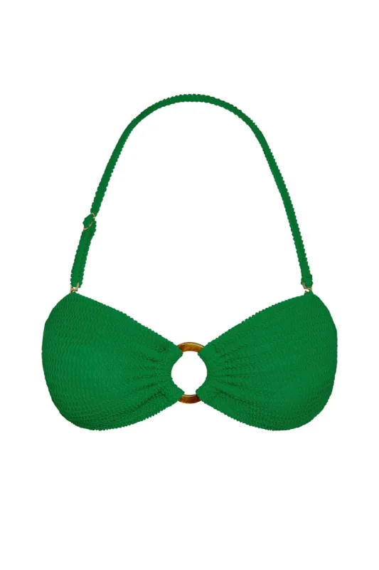 Costa Rica Top - Palm Green Crinkle sold by Monday Swimwear
