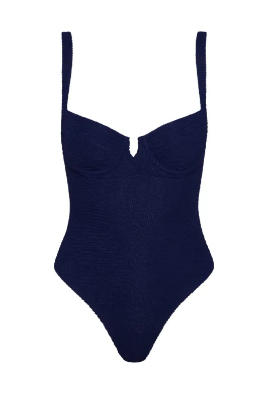 Clovelly One Piece - Midnight Crinkle sold by Monday Swimwear