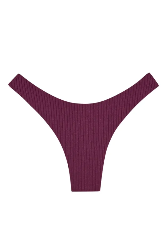 Byron Bottom - Eggplant Wide Rib sold by Monday Swimwear
