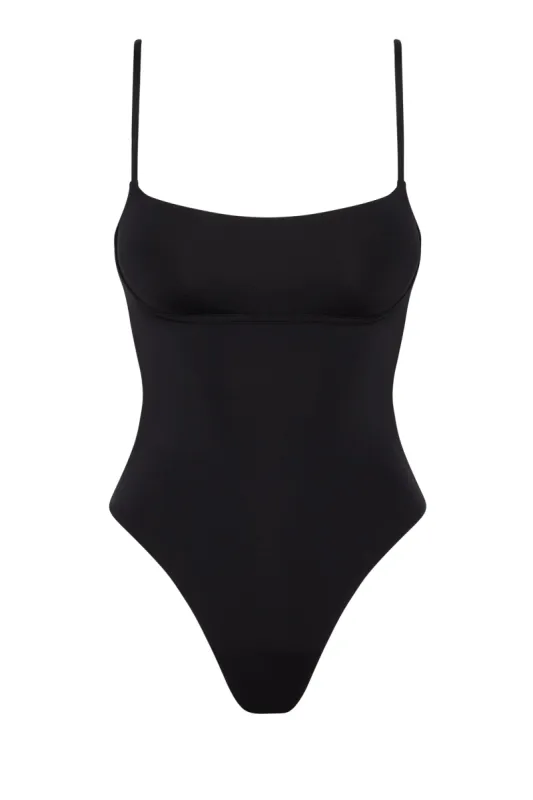 Sausalito One Piece Long Body - Black sold by Monday Swimwear