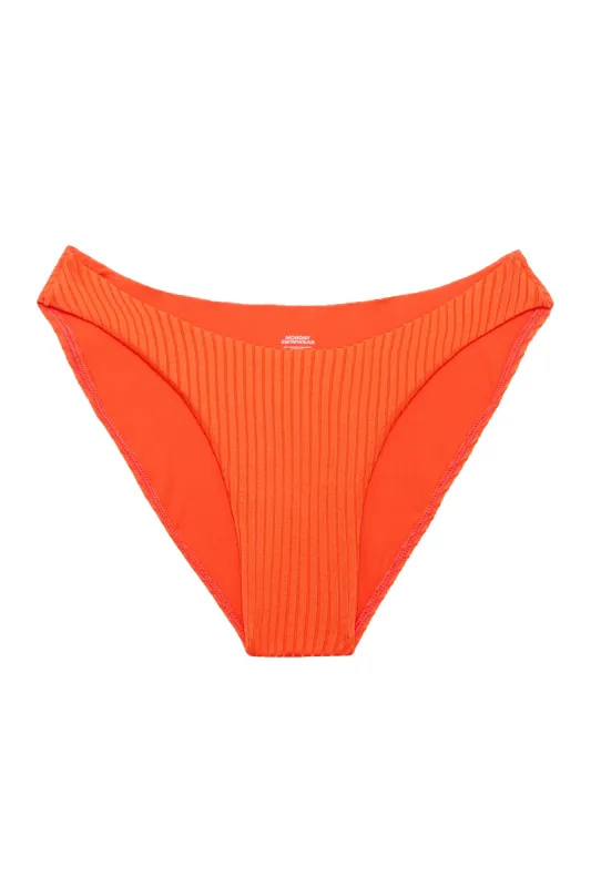Seychelles Bottom - Papaya Wide Rib (Modest Coverage) sold by Monday Swimwear