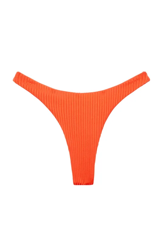 Tamarama Bottom - Papaya Wide Rib sold by Monday Swimwear