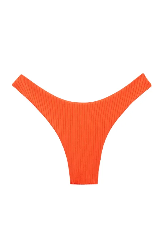 Byron Bottom - Papaya Wide Rib sold by Monday Swimwear