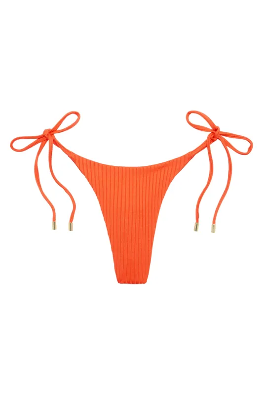 Palma Bottom - Papaya Wide Rib sold by Monday Swimwear