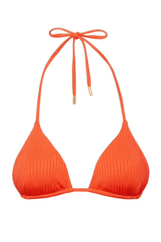 Palma Top - Papaya Wide Rib sold by Monday Swimwear