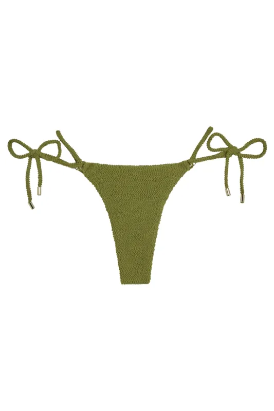 Hanalei Bottom - Vivid Moss Crinkle sold by Monday Swimwear