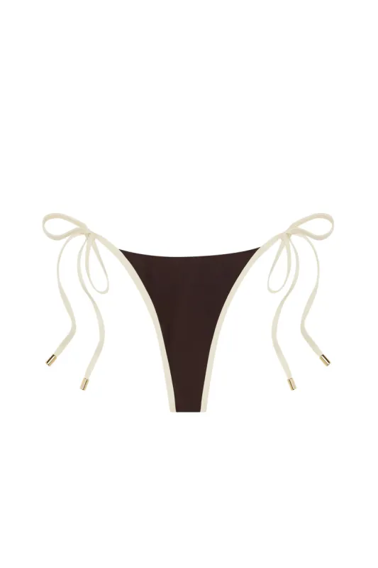 Palma Thong - Espresso/Ivory sold by Monday Swimwear