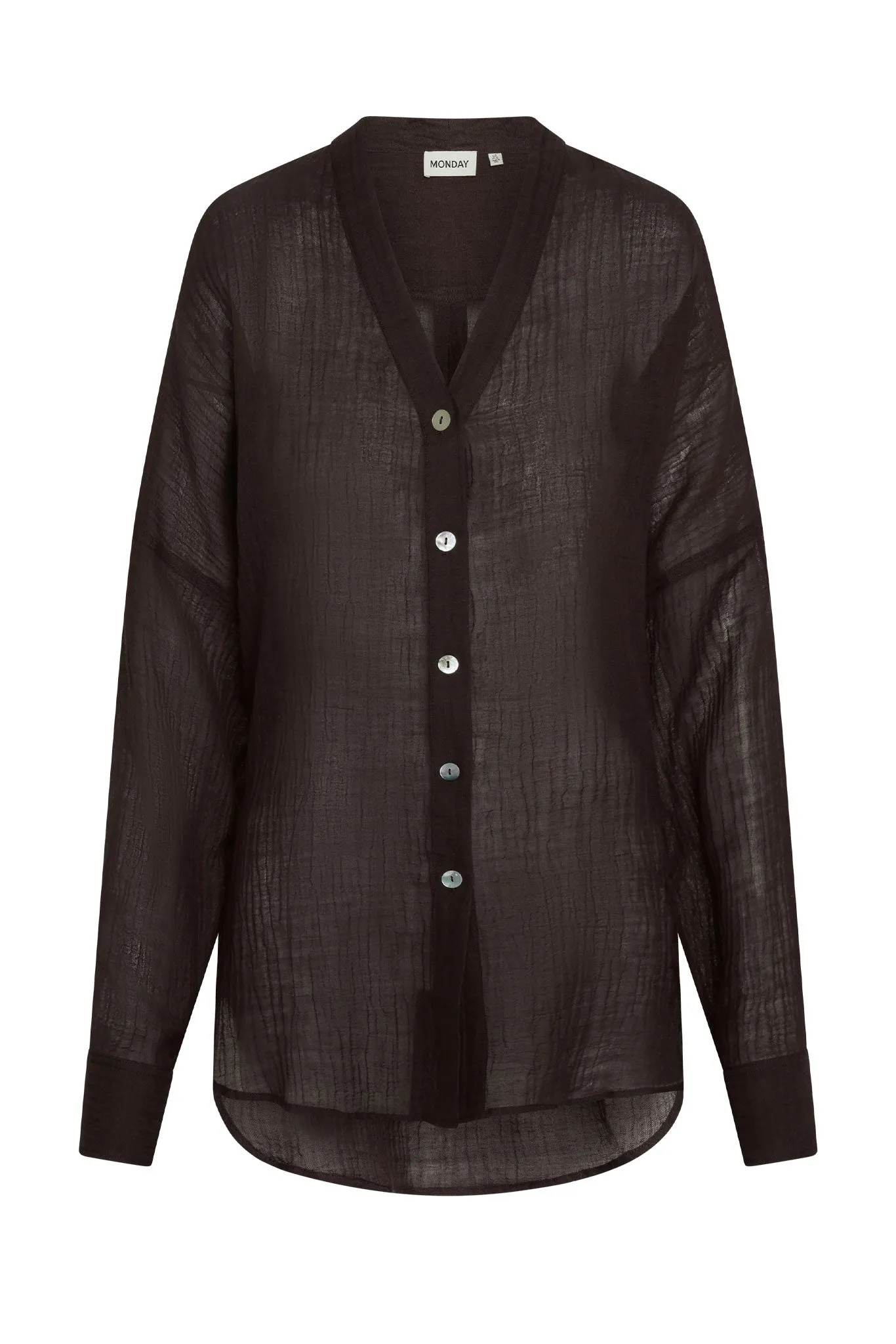 Barcelona Tunic - Espresso Crinkle Linen sold by Monday Swimwear