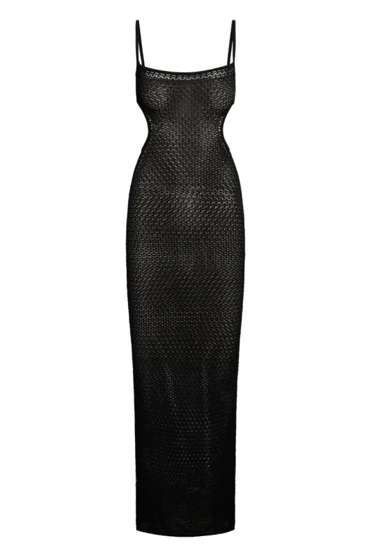 Marrakesh Dress - Black Lace Crochet sold by Monday Swimwear
