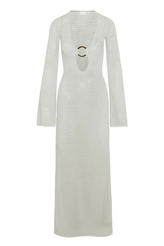 Montego Dress - Ivory Lurex Lace Crochet sold by Monday Swimwear