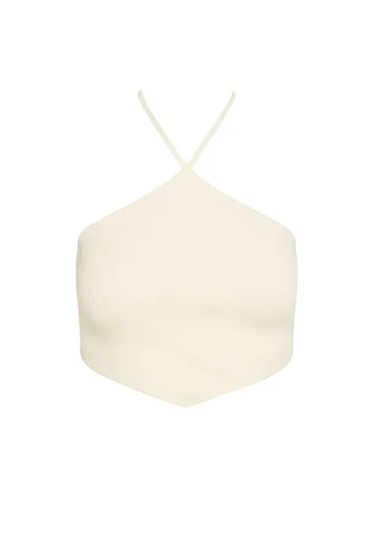 Doheny Top - Ivory Knit Rib sold by Monday Swimwear