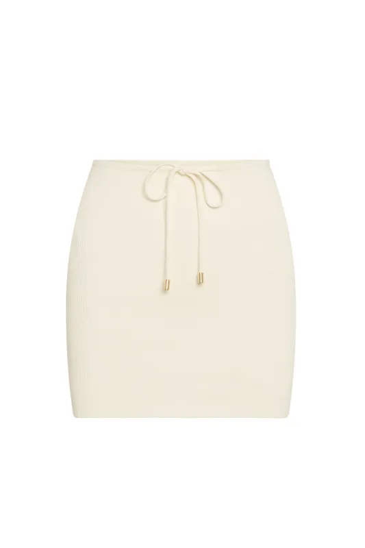 Cartagena Skirt - Ivory Knit Rib sold by Monday Swimwear