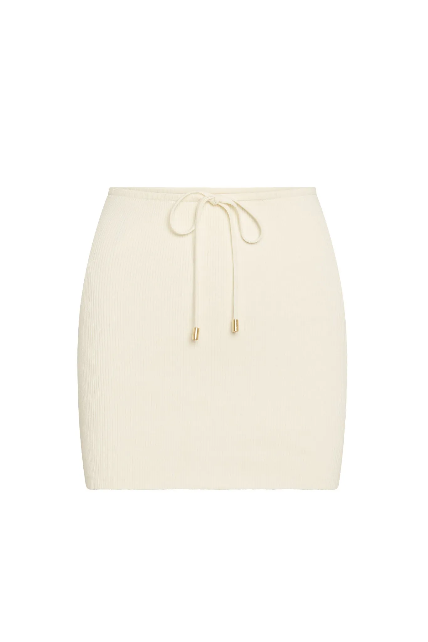 Cartagena Skirt - Ivory Knit Rib sold by Monday Swimwear