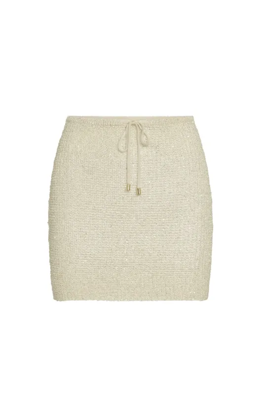 Cartagena Skirt - Ivory Sequin sold by Monday Swimwear