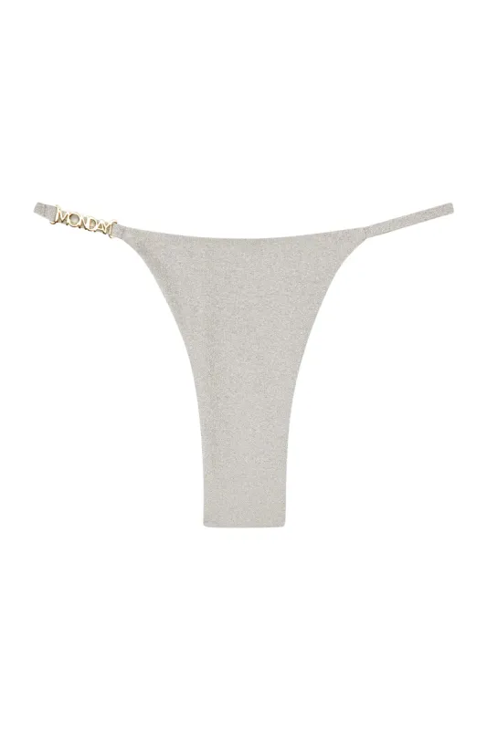 Monday Thong - Soft Silver Shimmer sold by Monday Swimwear