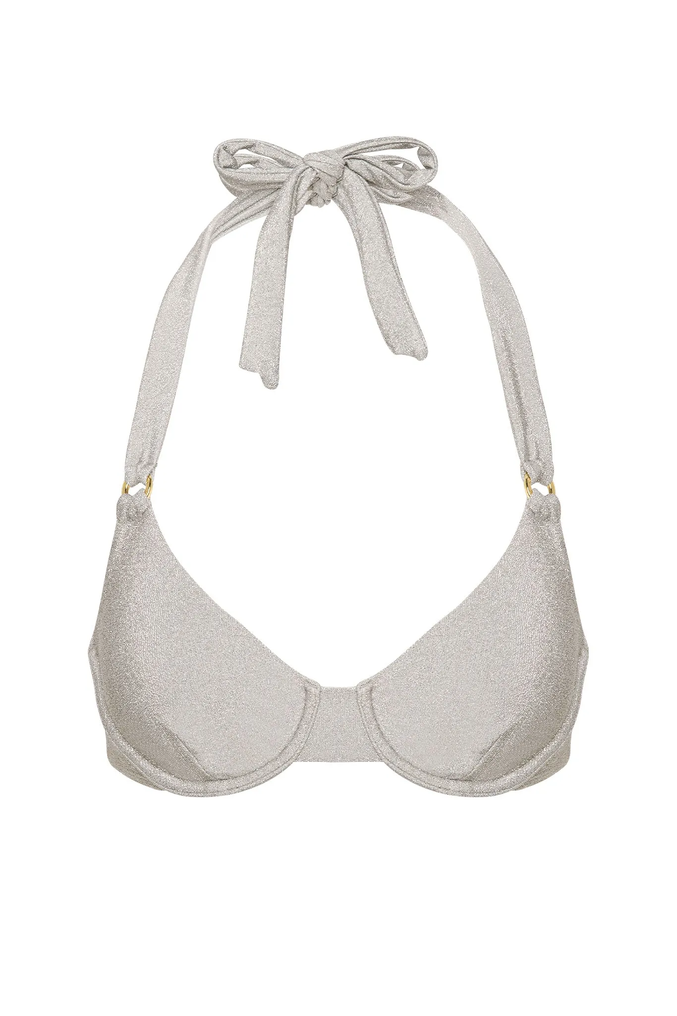 Honolulu Top - Soft Silver Shimmer sold by Monday Swimwear