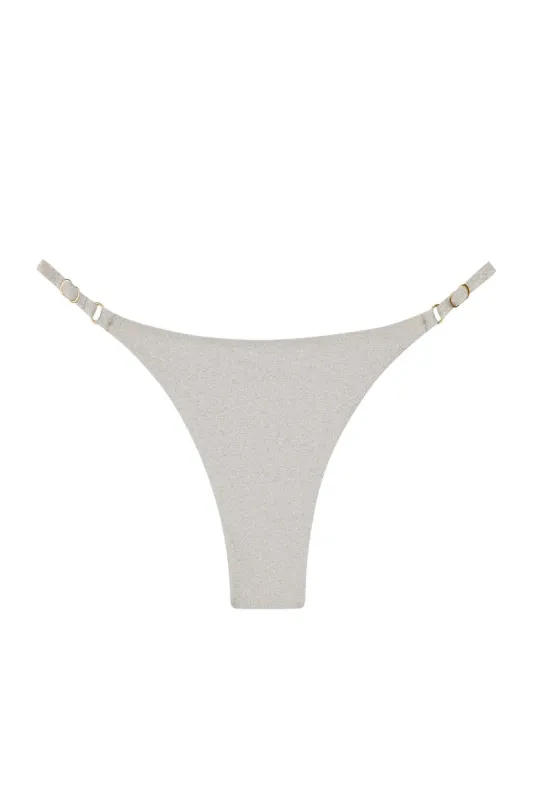 Capri Bottom - Soft Silver Shimmer sold by Monday Swimwear