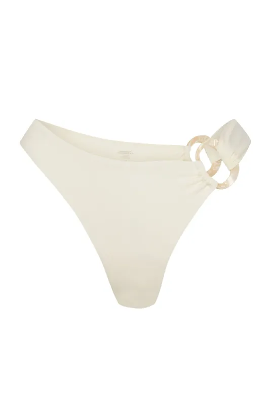 Bronte Bottom - Ivory w/ Pearl Ring sold by Monday Swimwear