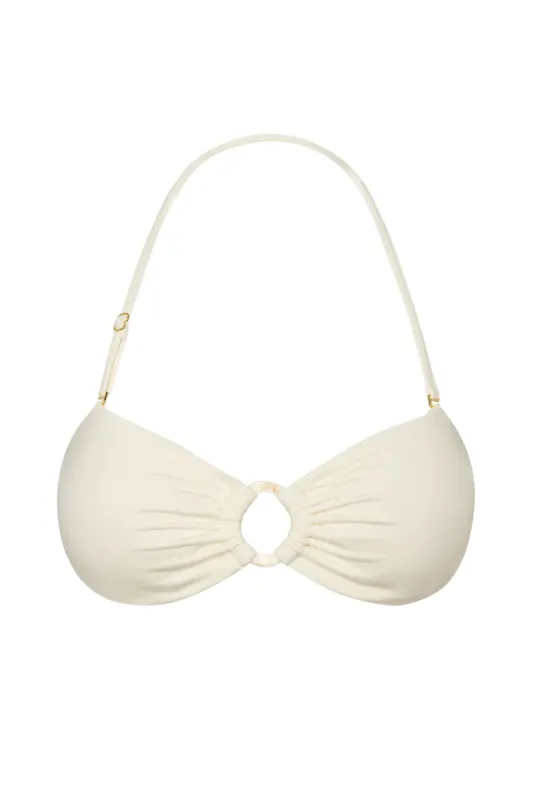 Costa Rica Top - Ivory w/ Pearl Ring sold by Monday Swimwear