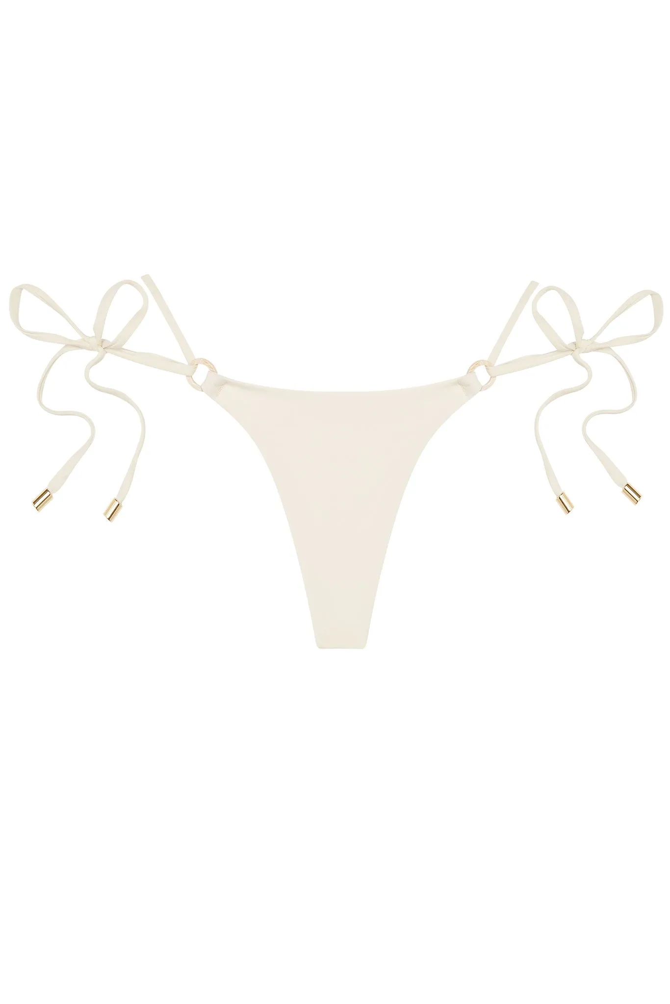 Hanalei Bottom - Ivory w/ Pearl Ring sold by Monday Swimwear