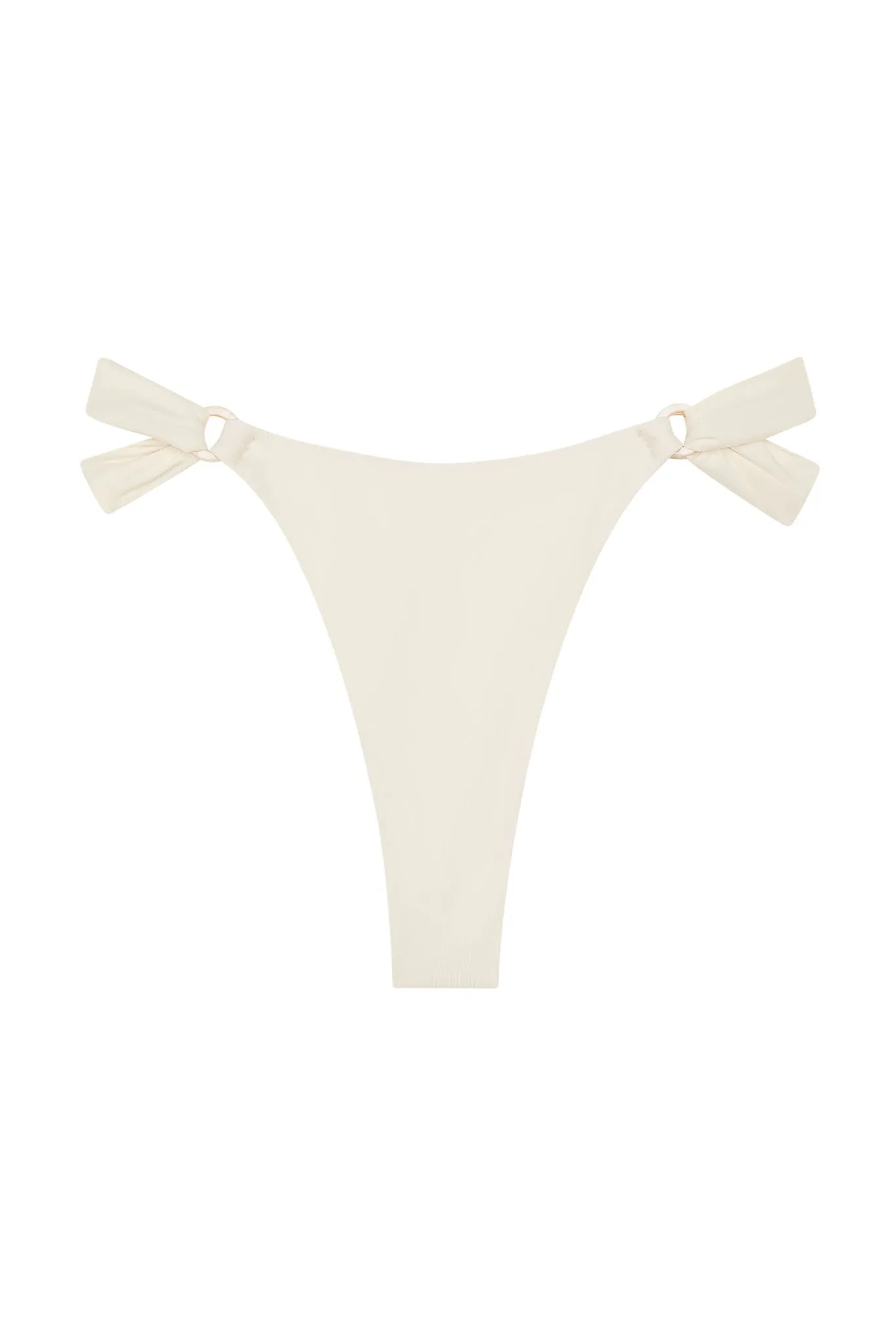 Morocco Bottom - Ivory w/ Pearl Ring sold by Monday Swimwear
