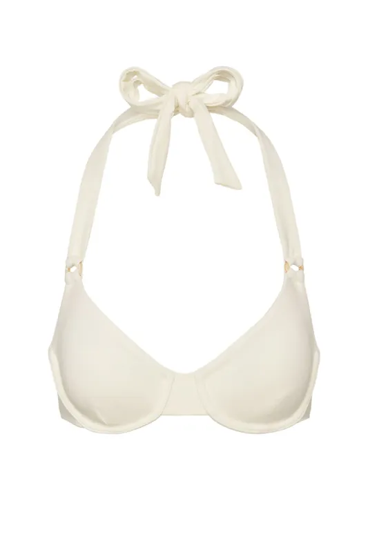 Honolulu Top - Ivory w/ Pearl Ring sold by Monday Swimwear