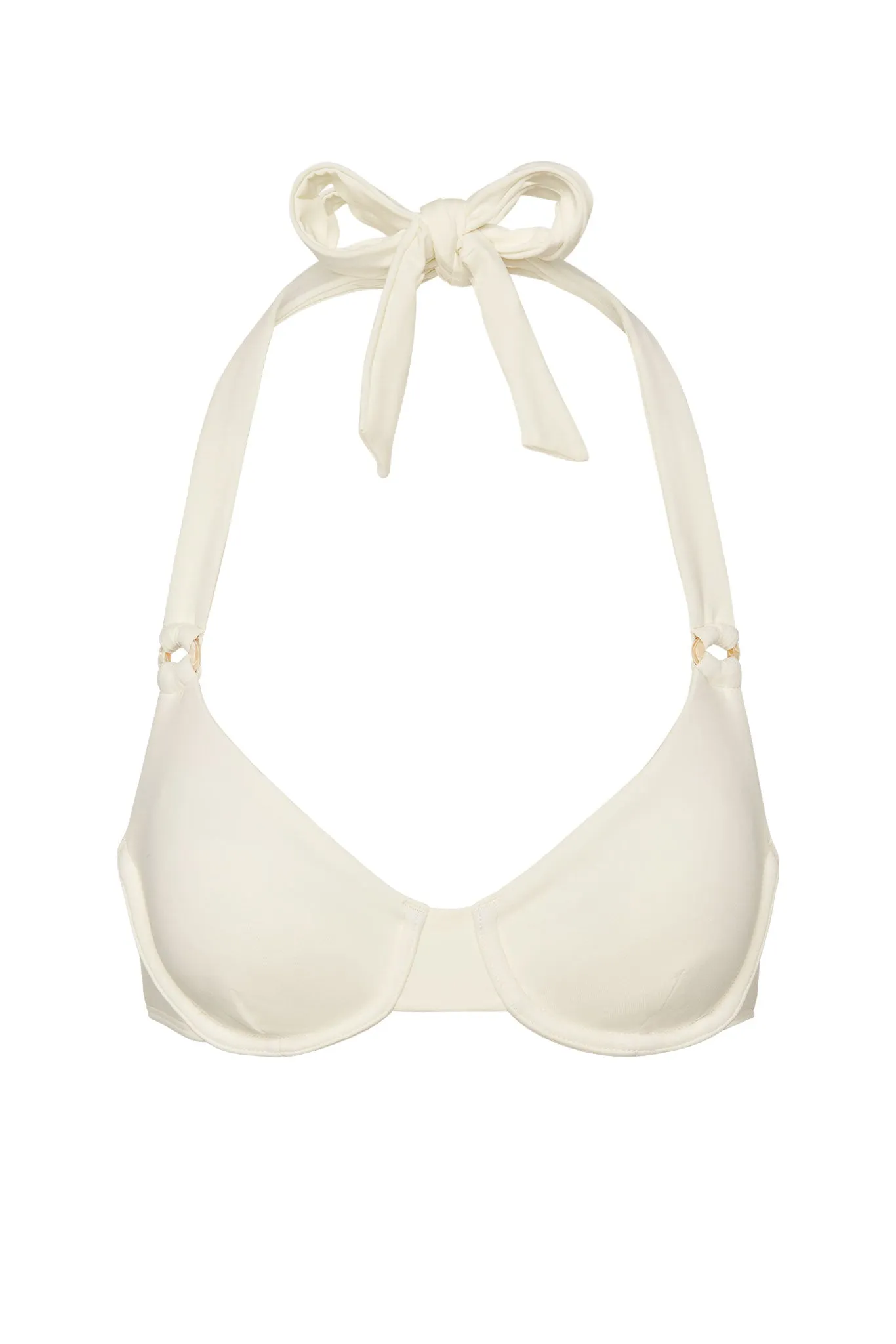 Honolulu Top - Ivory w/ Pearl Ring sold by Monday Swimwear