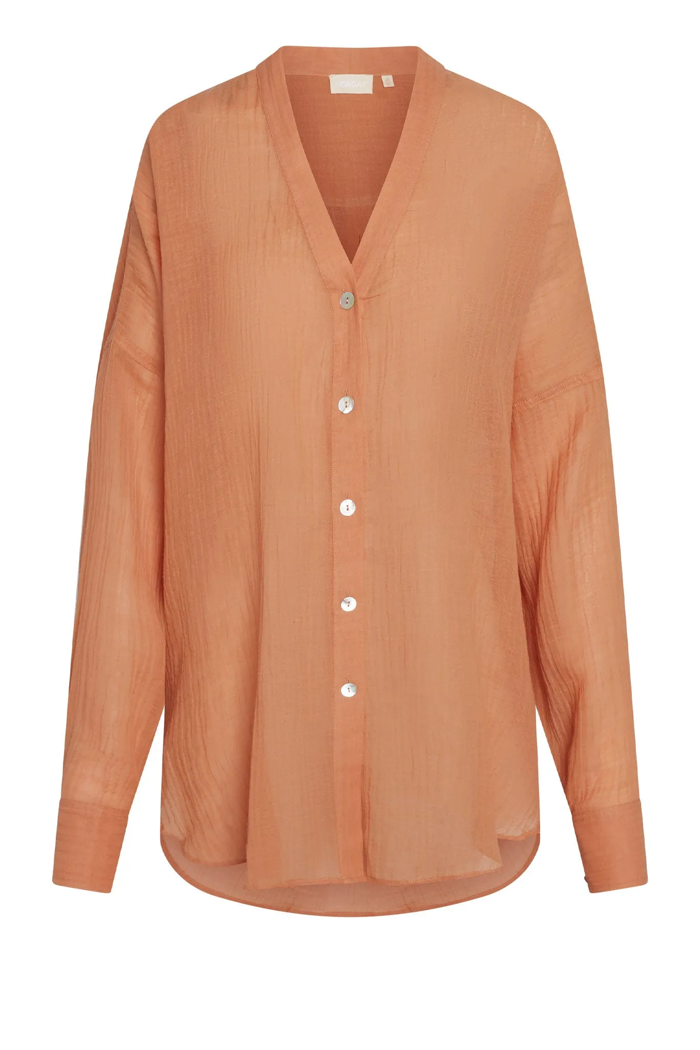 Barcelona Tunic - Desert Rose Crinkle Linen sold by Monday Swimwear