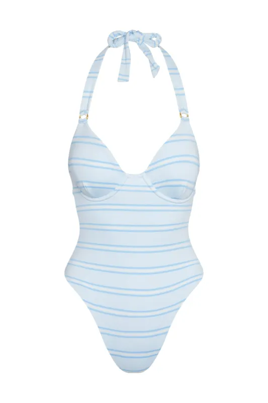 Honolulu One Piece - Ice Stripe sold by Monday Swimwear