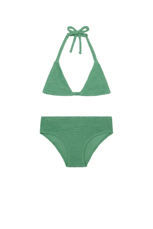 Palma Top & Seychelles Bottom Set - Pond Crinkle sold by Monday Swimwear