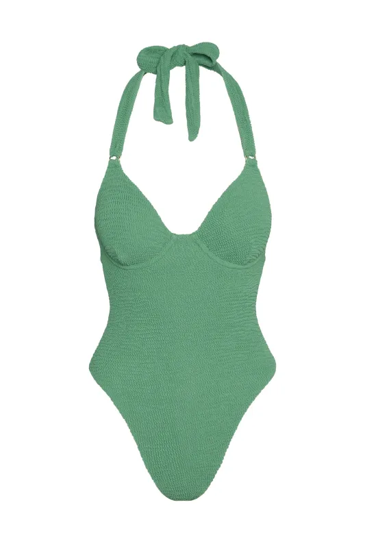 Honolulu One Piece - Pond Crinkle sold by Monday Swimwear