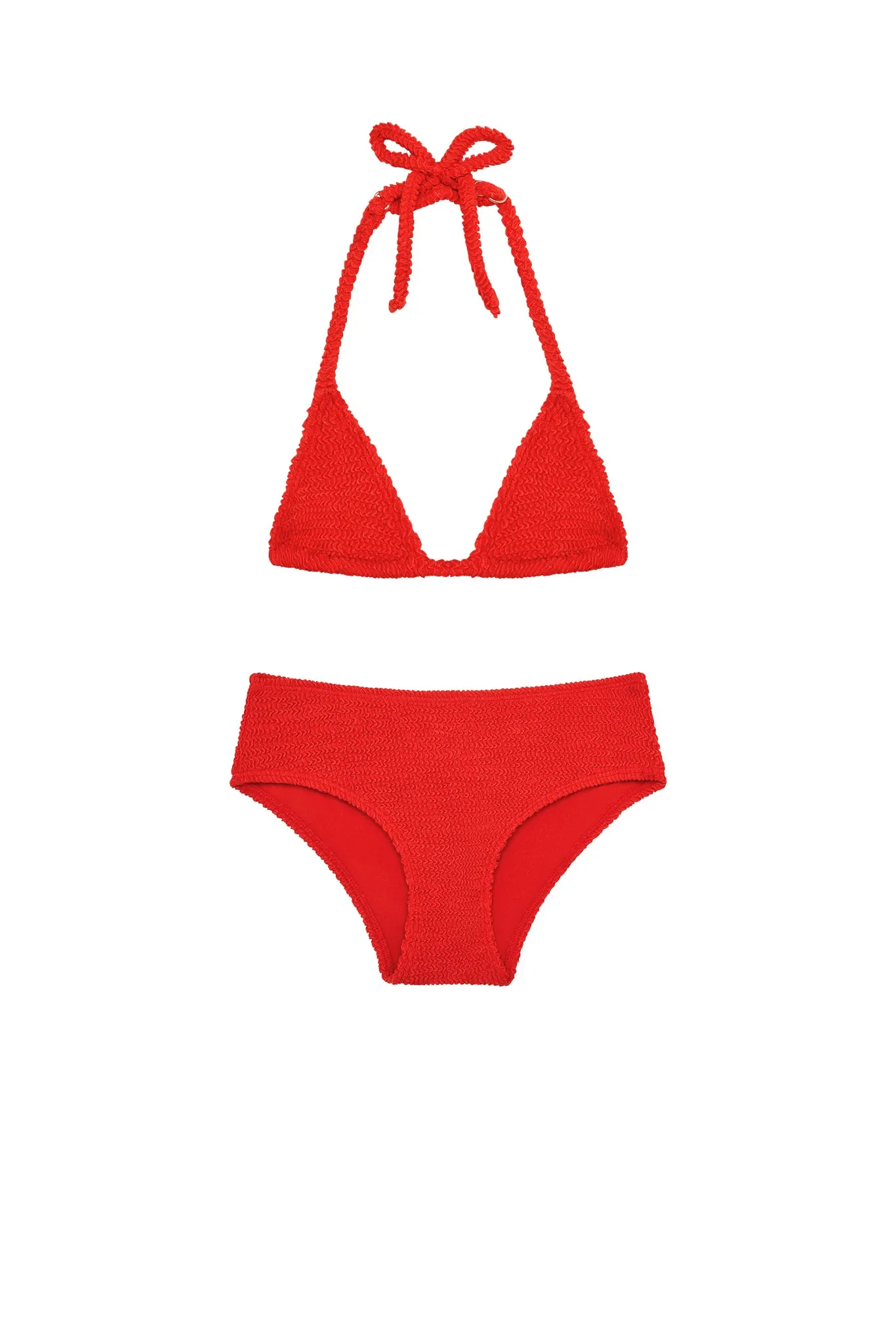 Palma Top & Seychelles Bottom Set - Chili Pepper Crinkle sold by Monday Swimwear