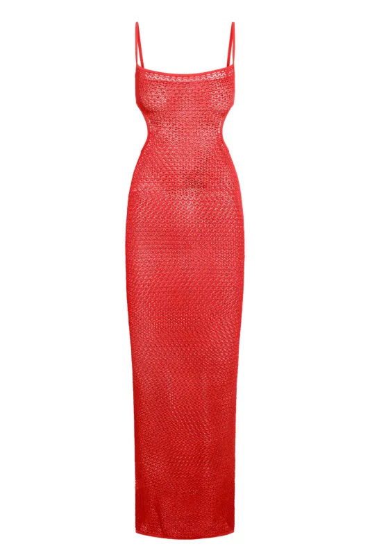 Marrakesh Dress - Strawberry Lace Crochet sold by Monday Swimwear