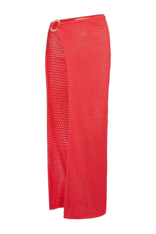 Palermo Skirt - Strawberry Lace Crochet sold by Monday Swimwear