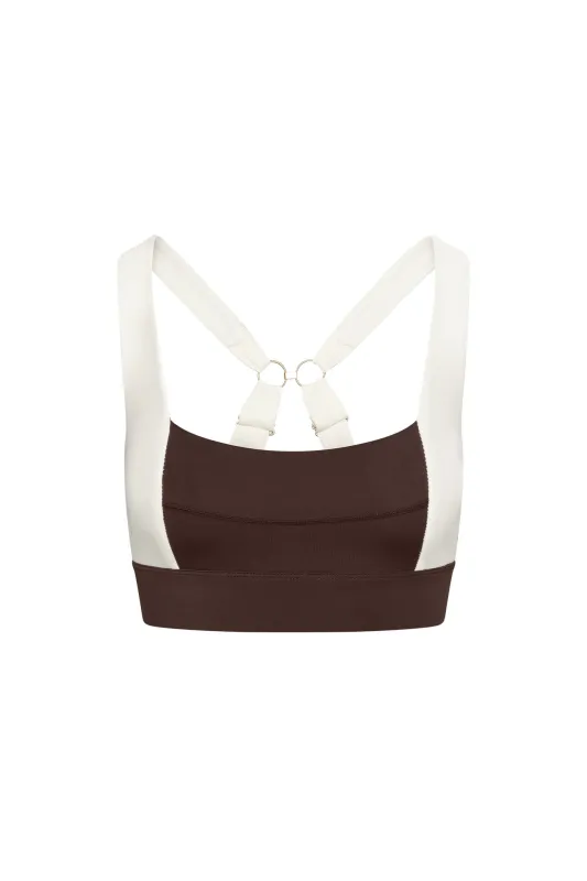 Arches “The Tash Bra” - Espresso/Ivory sold by Monday Swimwear