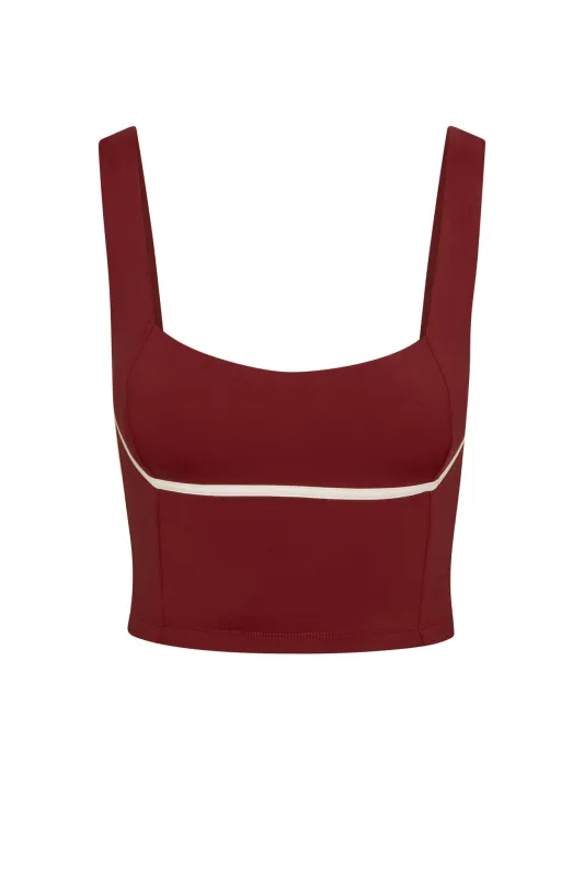 Zion Tank - Burgundy/Ivory sold by Monday Swimwear
