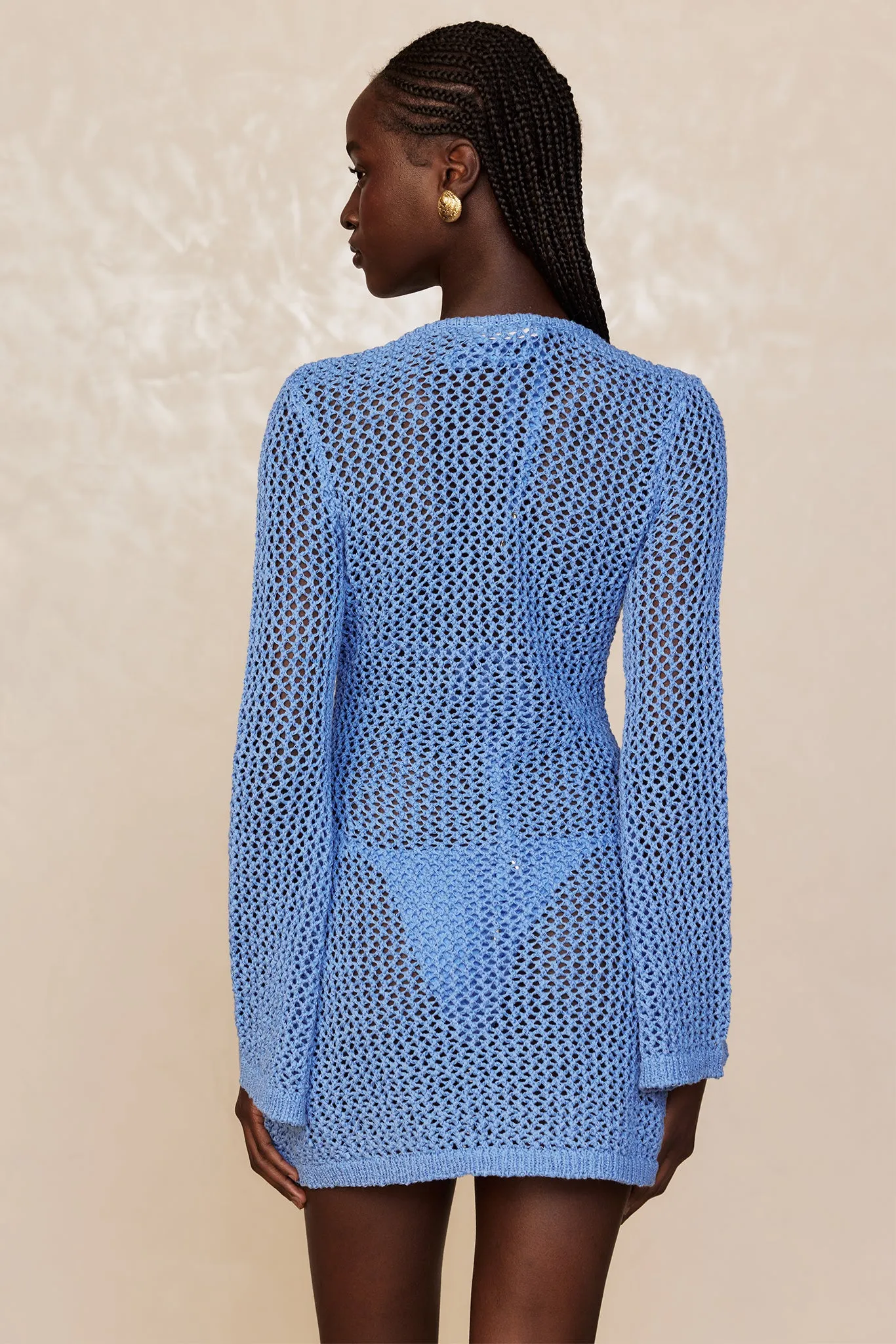 Montego Mini Dress - Azure Petit Crochet sold by Monday Swimwear product image thumbnail 5