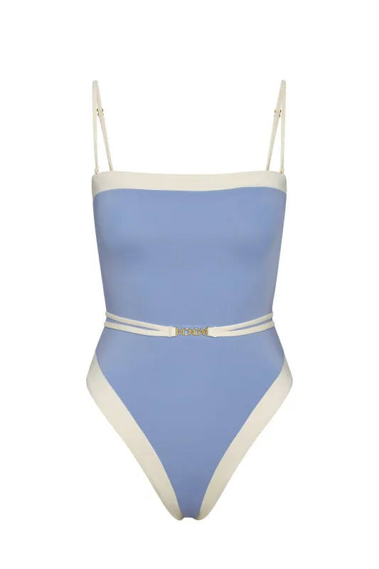 Miami One Piece - Azure/Ivory sold by Monday Swimwear