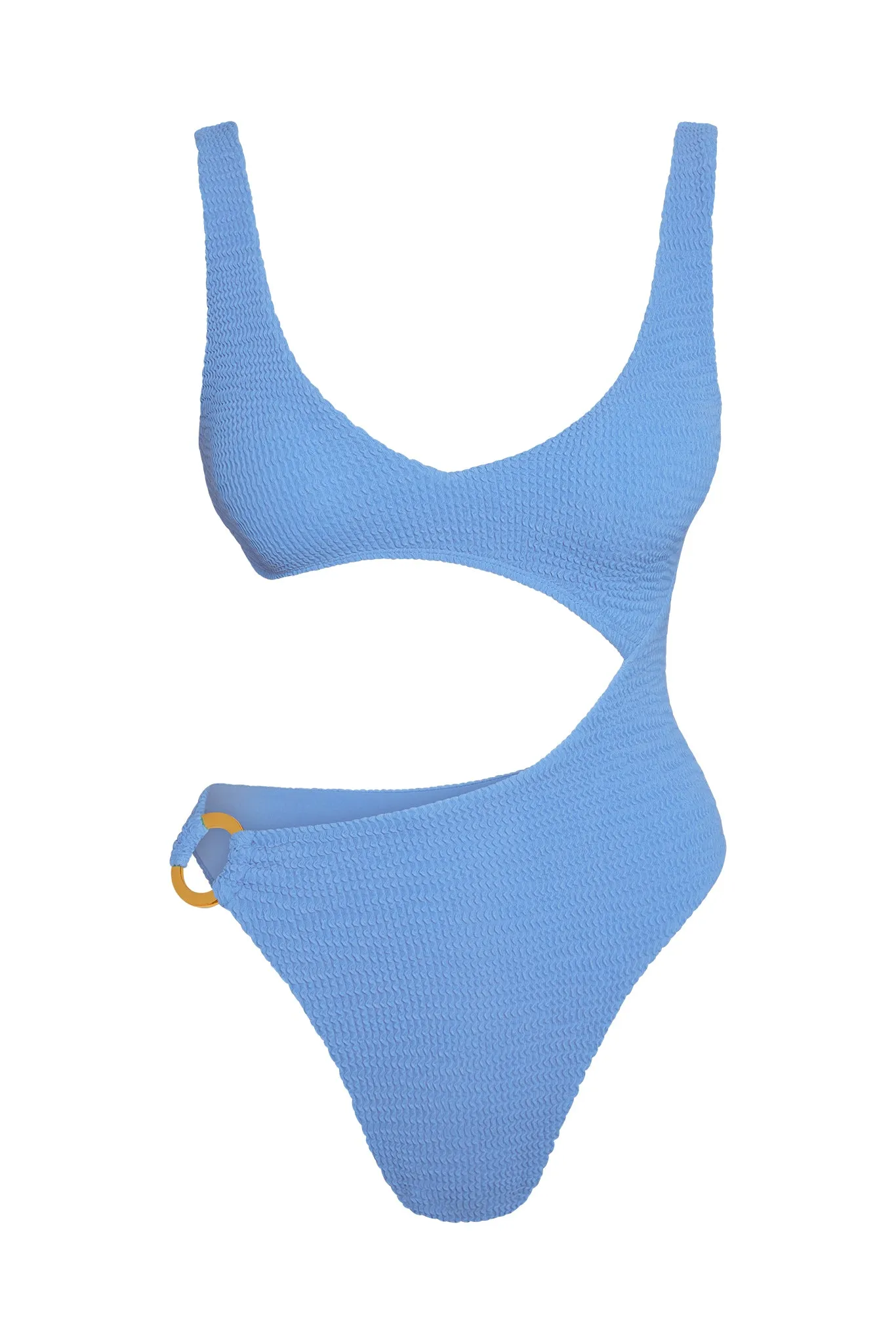 St. Barth's One Piece - Azure Crinkle sold by Monday Swimwear