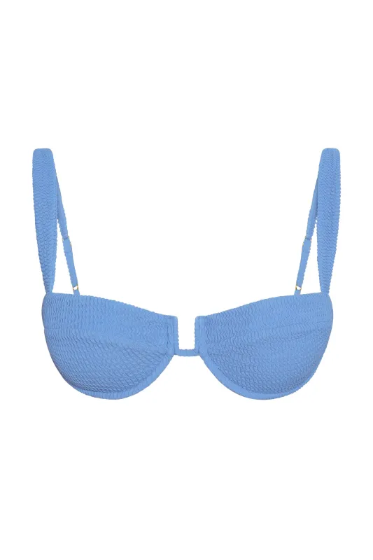 Cala Roja Top - Azure Crinkle sold by Monday Swimwear
