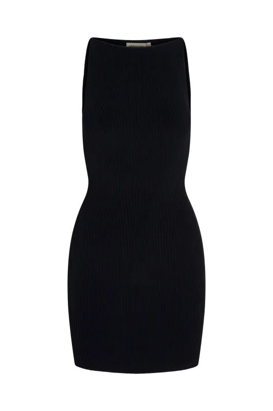 Camerelle Dress - Black Knit Rib sold by Monday Swimwear