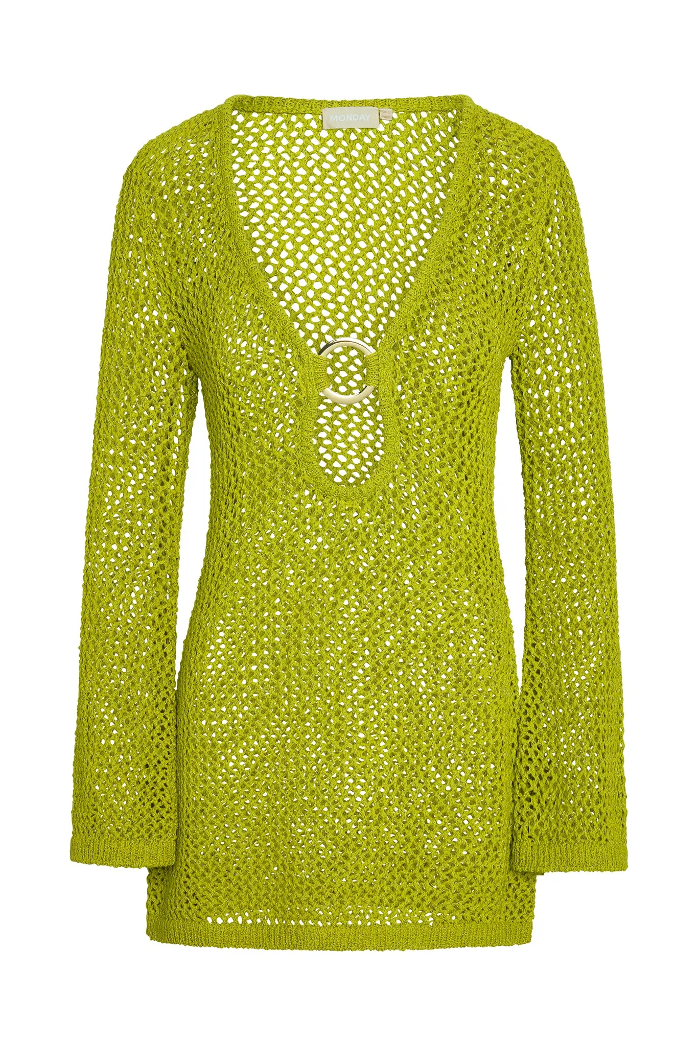 Montego Mini Dress - Chartreuse Petit Crochet sold by Monday Swimwear