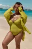 Barcelona Tunic - Chartreuse Crinkle Linen sold by Monday Swimwear